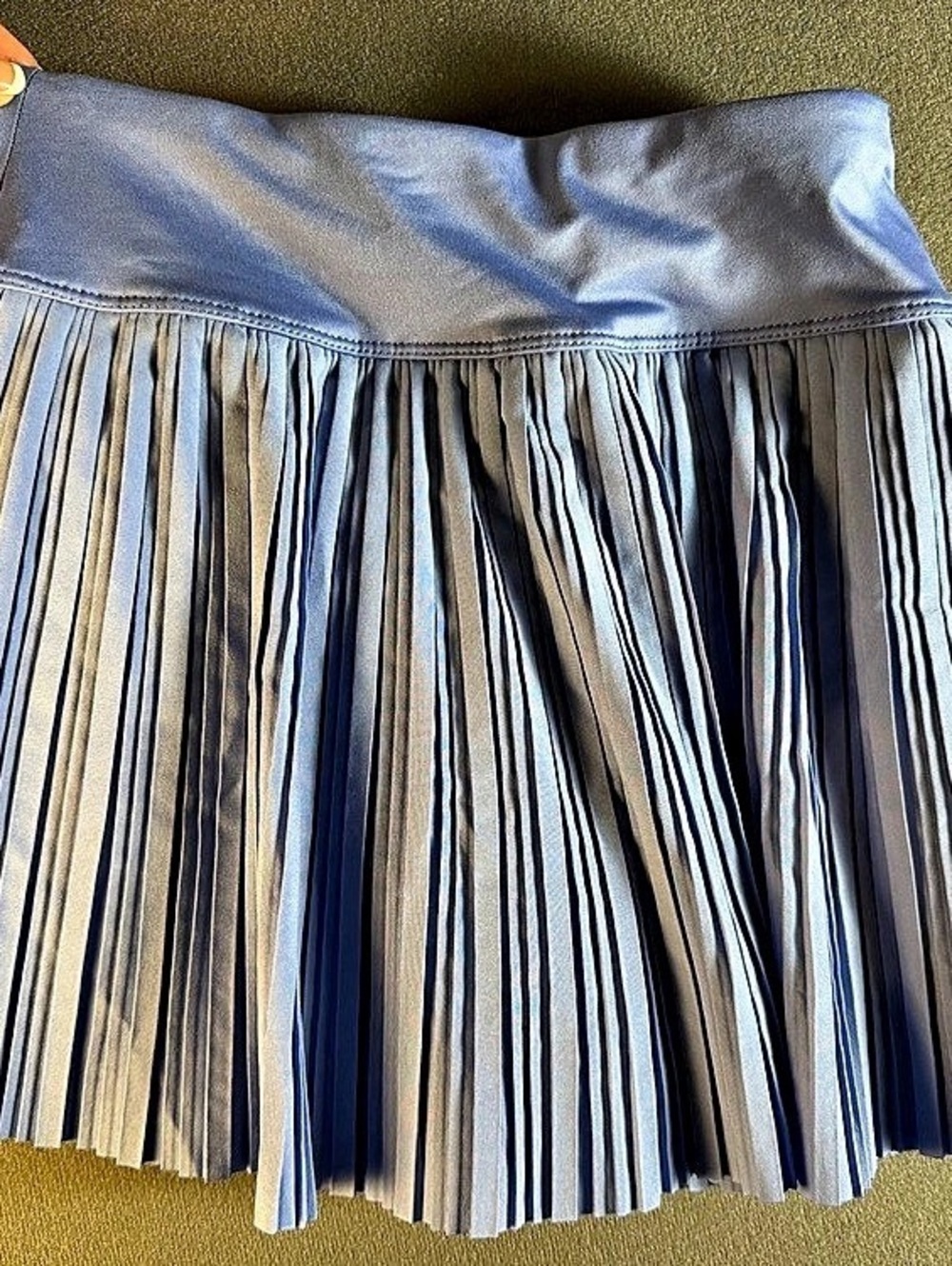 adidas Club Pleated Skirt Striped Mini Blue & White Medium
